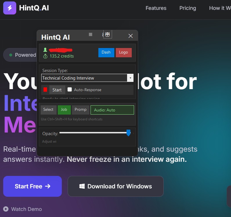 HintQ AI - Dashboard